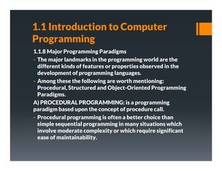 Comprehensive Introduction to Computer Programming Concepts and ...