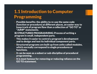 Comprehensive Introduction to Computer Programming Concepts and ...