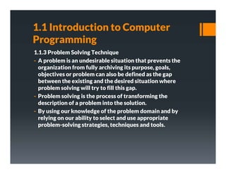 Comprehensive Introduction to Computer Programming Concepts and ...