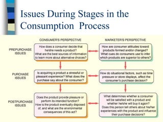 Issues During Stages in the
Consumption Process
 