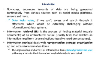 Chapter 1 - Introduction to IR Information retrieval ch1 Information ...