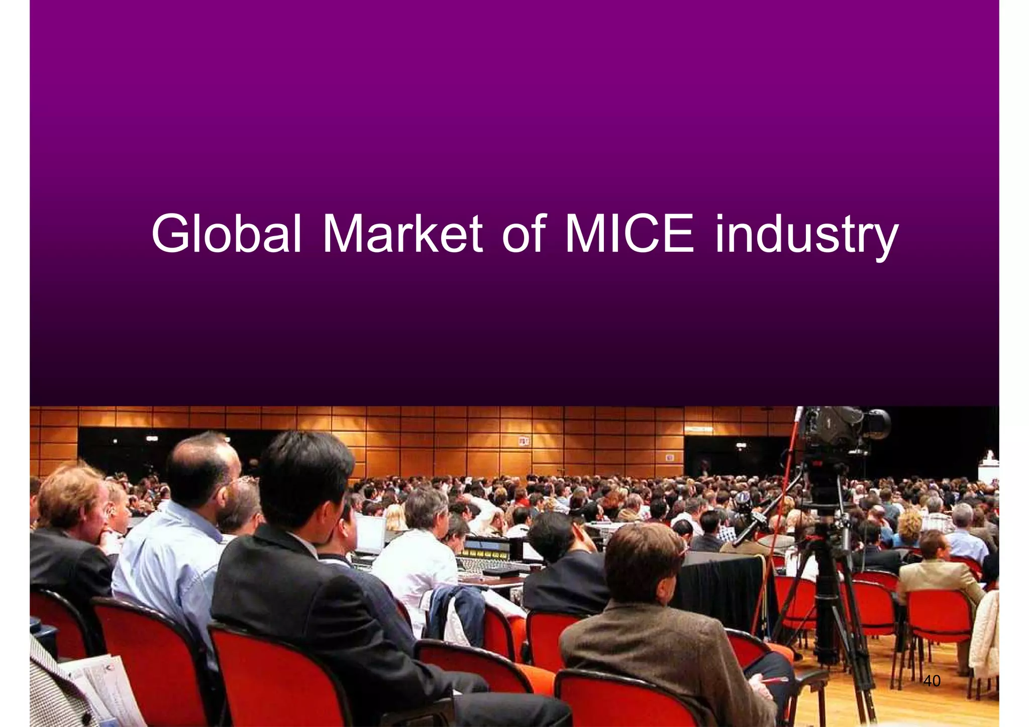 Global Market of MICE industry




                                 40
 
