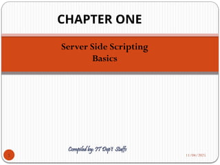 chapter1 -Introduction to PHP.pptx Internet programming II | PPTX