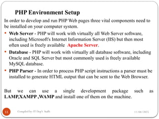 chapter1 -Introduction to PHP.pptx Internet programming II | PPTX