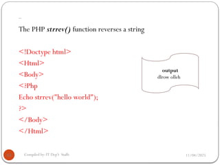 chapter1 -Introduction to PHP.pptx Internet programming II | PPTX