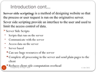 chapter1 -Introduction to PHP.pptx Internet programming II | PPTX