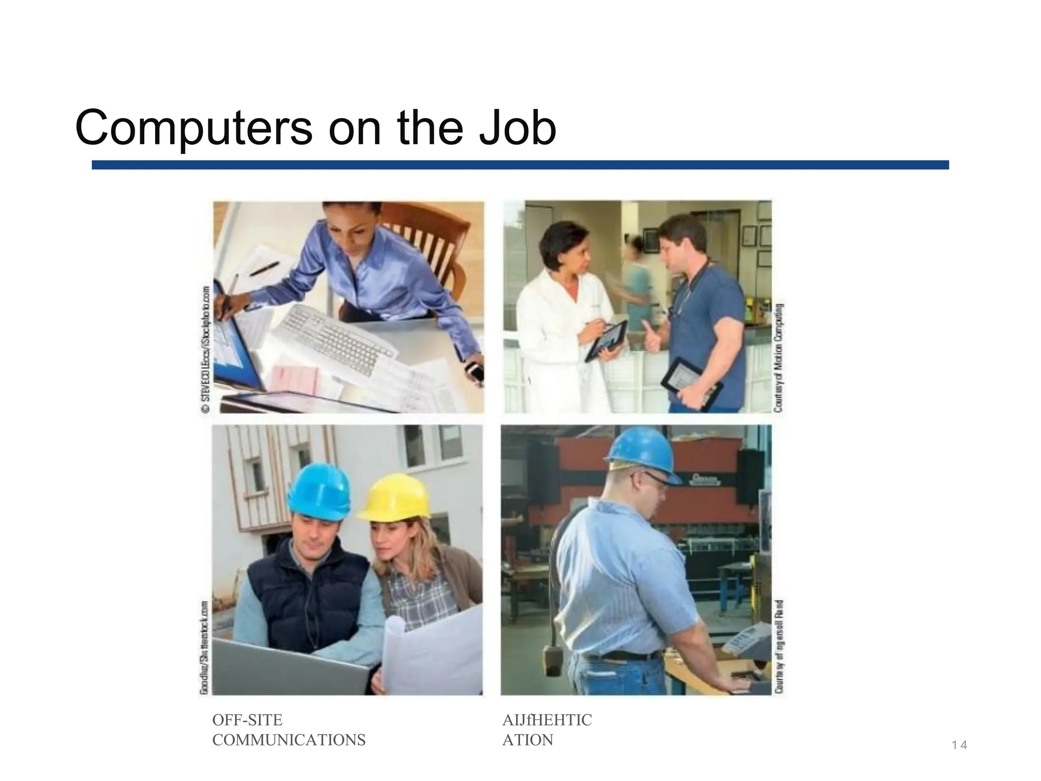 Computers on the Job
1 4
OFF-SITE
COMMUNICATIONS
AIJfHEHTIC
ATION
 