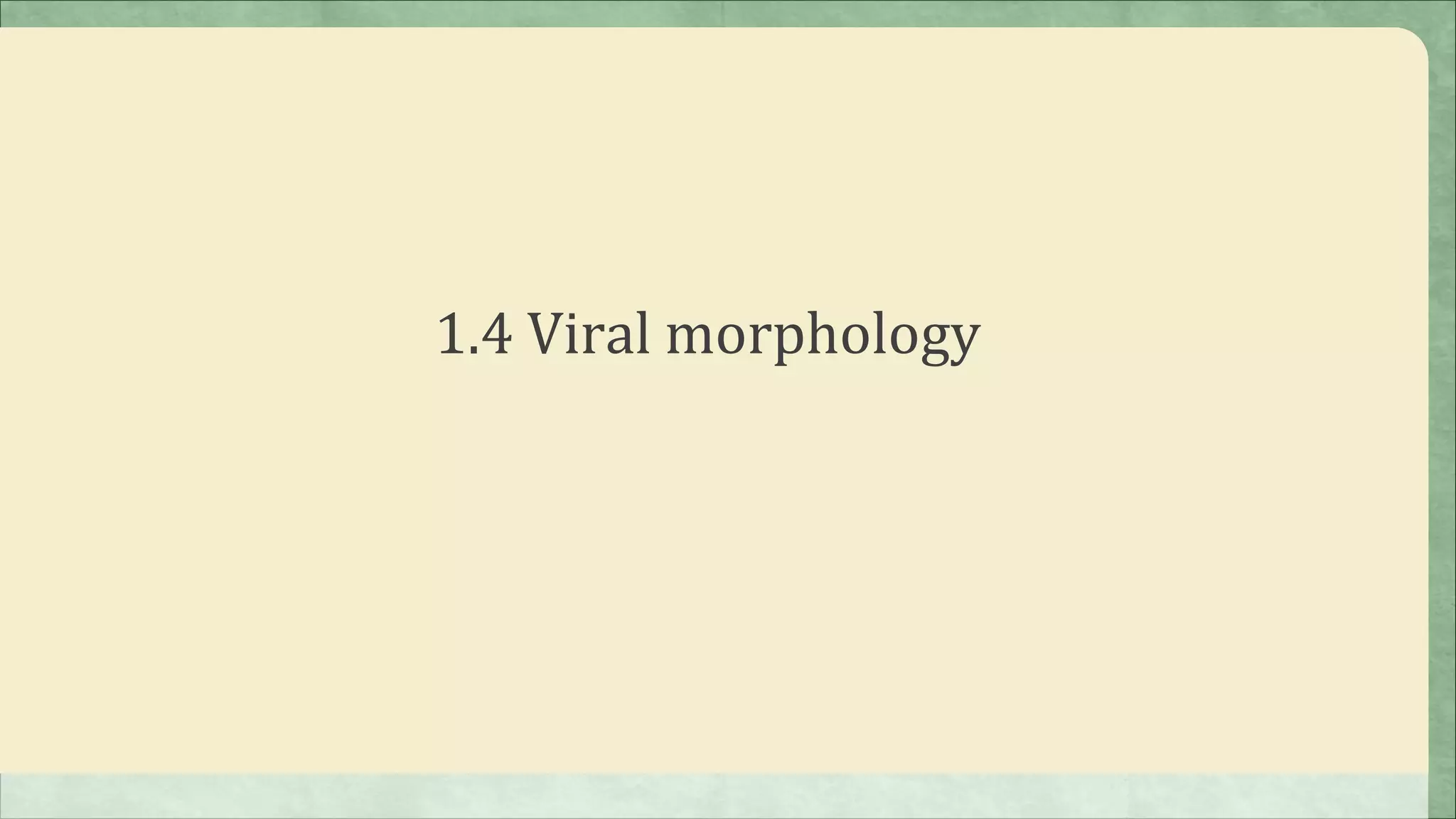 1.4 Viral morphology
 