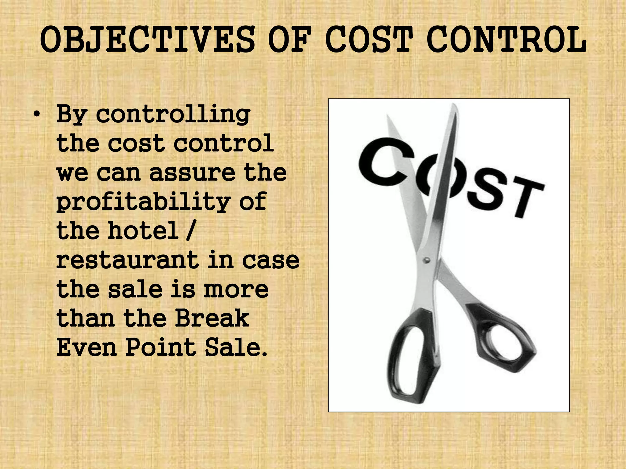 INTRODUCTION TO COST CONTROL