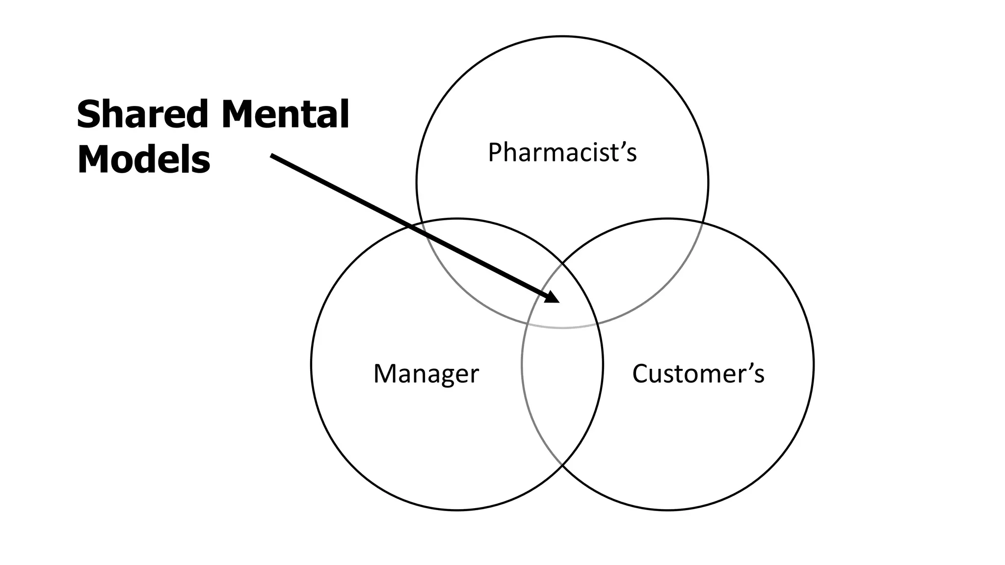 Pharmacist’s
Customer’sManager
Shared Mental
Models
 
