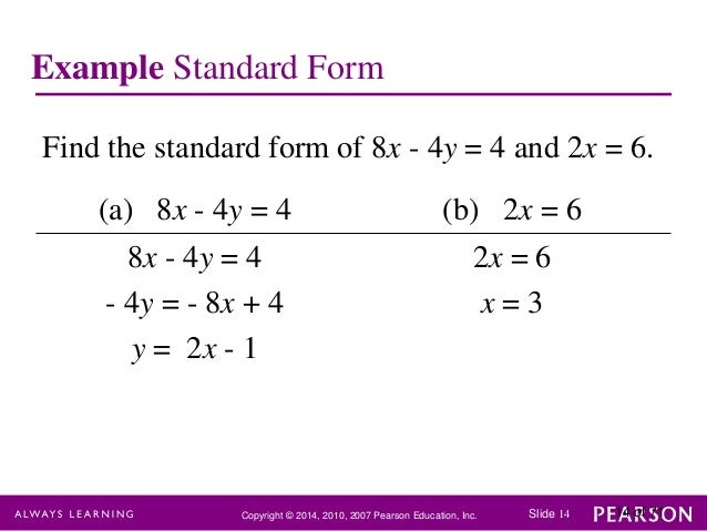 chapter 1 linear equations and straight lines standard form of a line equation
