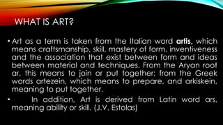 Chapter -1 Meaning & Import of Art. pptx | PPTX