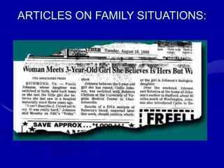 ARTICLES ON FAMILY SITUATIONS:
 