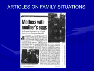 ARTICLES ON FAMILY SITUATIONS:
 