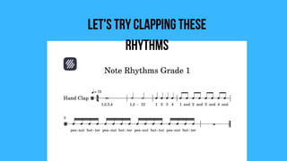 Let's try clappingthese
rhythms
 