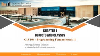 Chapter 1 - Objects and Classes - Slides covering Introduction to ...