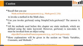 Chapter 1 - Objects and Classes - PPT presentation covering Classes and ...