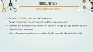 Polymers Text POLYMERIC MATERIALS: introduction to polymer | PDF