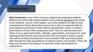 Pre Immersion Introduction Example Work Immersion- Chapter 1- Pre-Immersion Discussion.pptx