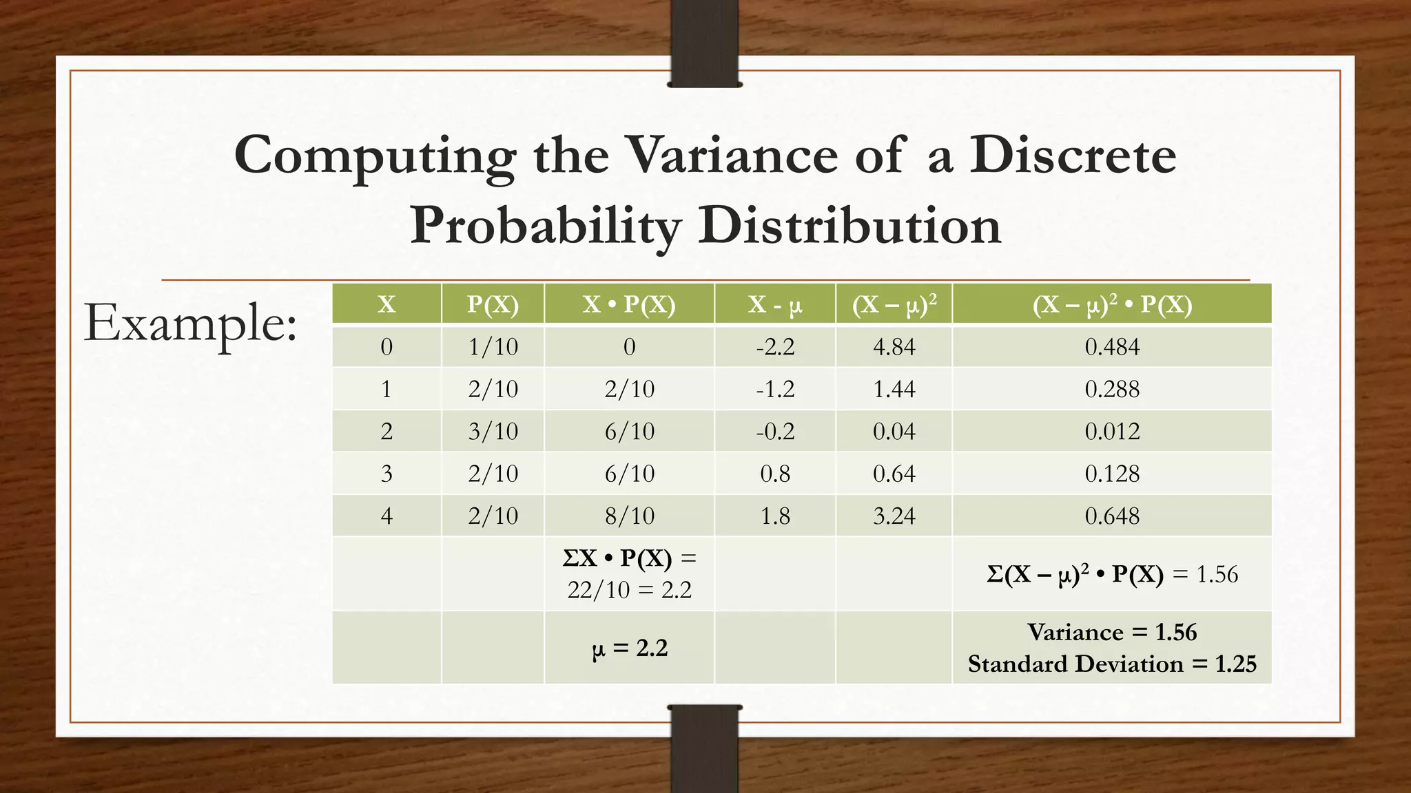 Chapter 1 random variables and probability distributions | PPTX