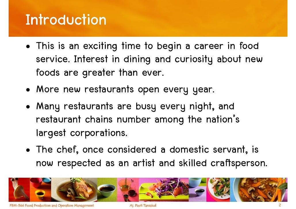 Chapter 1 The Foodservice Industry