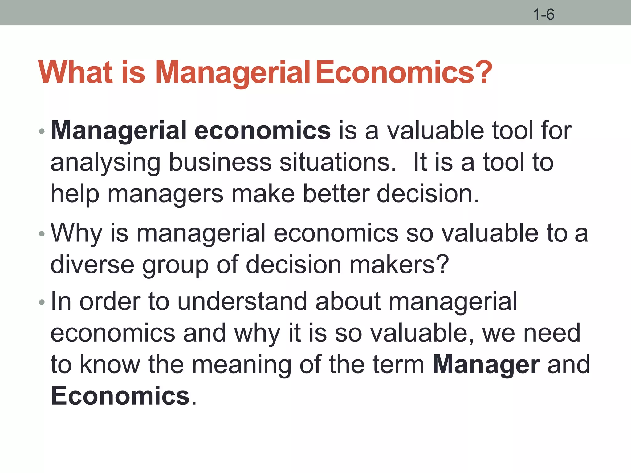 Chapter 1 the fundamentals of managerial economics | PPTX