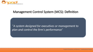 Comprehensive Overview of Management Control Systems in Business | PPTX