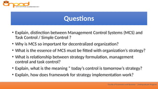 Comprehensive Overview of Management Control Systems in Business | PPTX