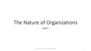 The Nature of Organizations
Unit-1
Kushal Acharya - Herald International College 1
 