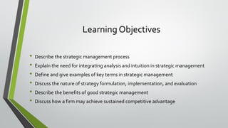 Chapter 1 the nature of strategic management | PDF