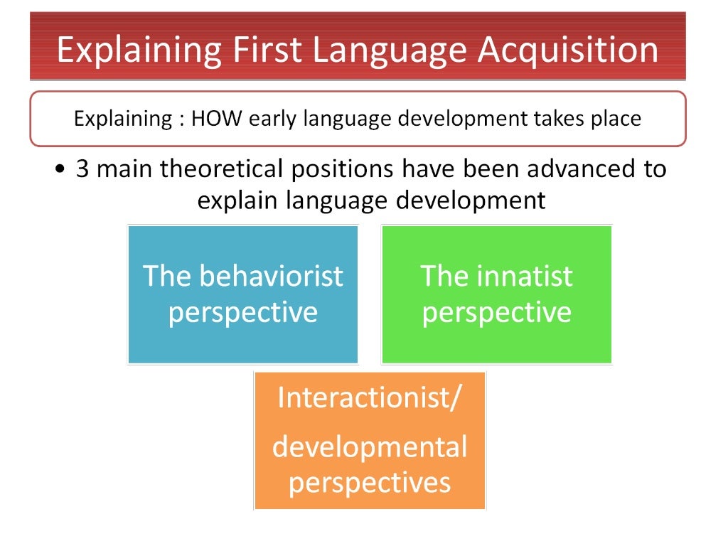 Chapter 1 Language Learning in Early Childhood