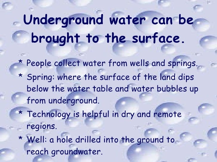 Ground Water Naturally Bubbles To The Surface At Ground Water Naturally Bubbles To The Surface At