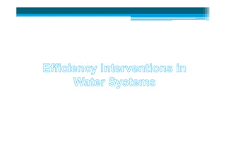 1: Introduction to Water and Energy Efficiency in Water Supply | PDF