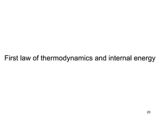 First law of thermodynamics and internal energy
20
 