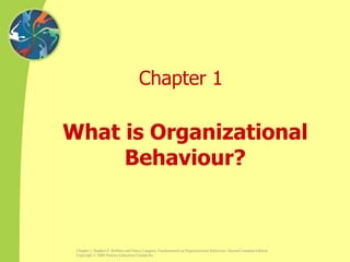 Chapter 1, Stephen P. Robbins and Nancy Langton, Fundamentals of Organizational Behaviour, Second Canadian Edition.
Copyright © 2004 Pearson Education Canada Inc.
Chapter 1
What is Organizational
Behaviour?
 