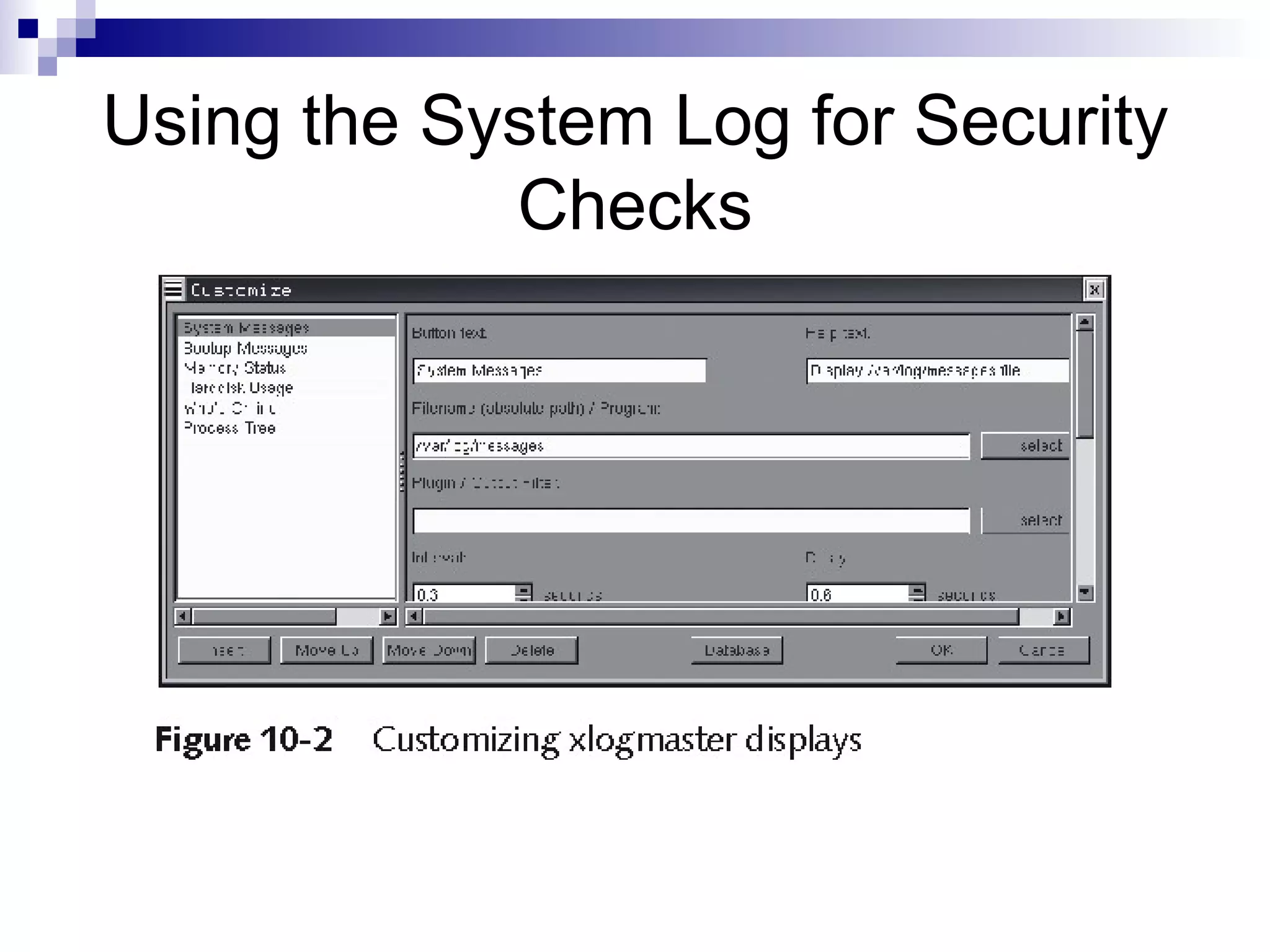 Using the System Log for Security Checks 