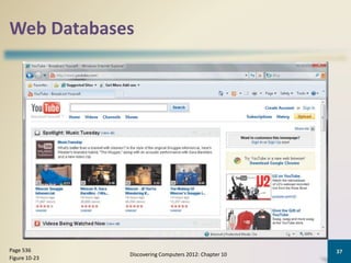 Web Databases
Discovering Computers 2012: Chapter 10
37Page 536
Figure 10-23
 