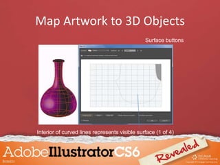 Map Artwork to 3D Objects
Surface buttons
Interior of curved lines represents visible surface (1 of 4)
 