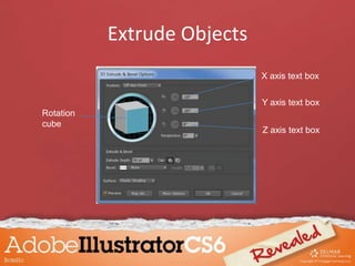 Extrude Objects
Rotation
cube
X axis text box
Y axis text box
Z axis text box
 