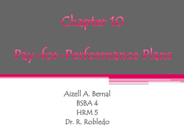 Pay For Performance Plan