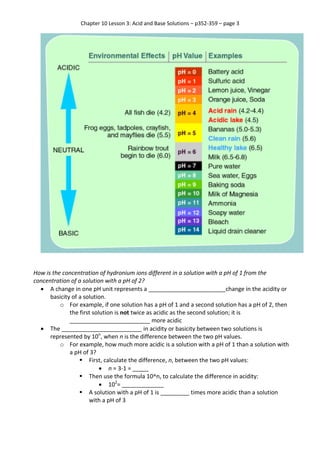 Chapter 10.3: Acid and Base Solutions | PDF