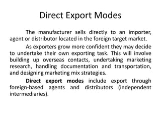 CHAPTER 10 Export Modes