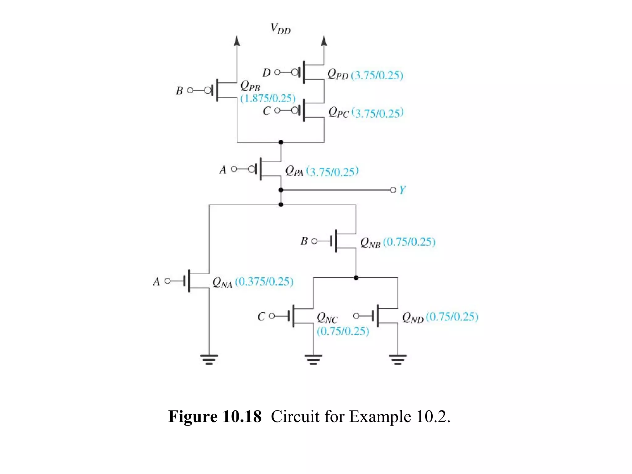 Figure 10.18 Circuit for Example 10.2.
 
