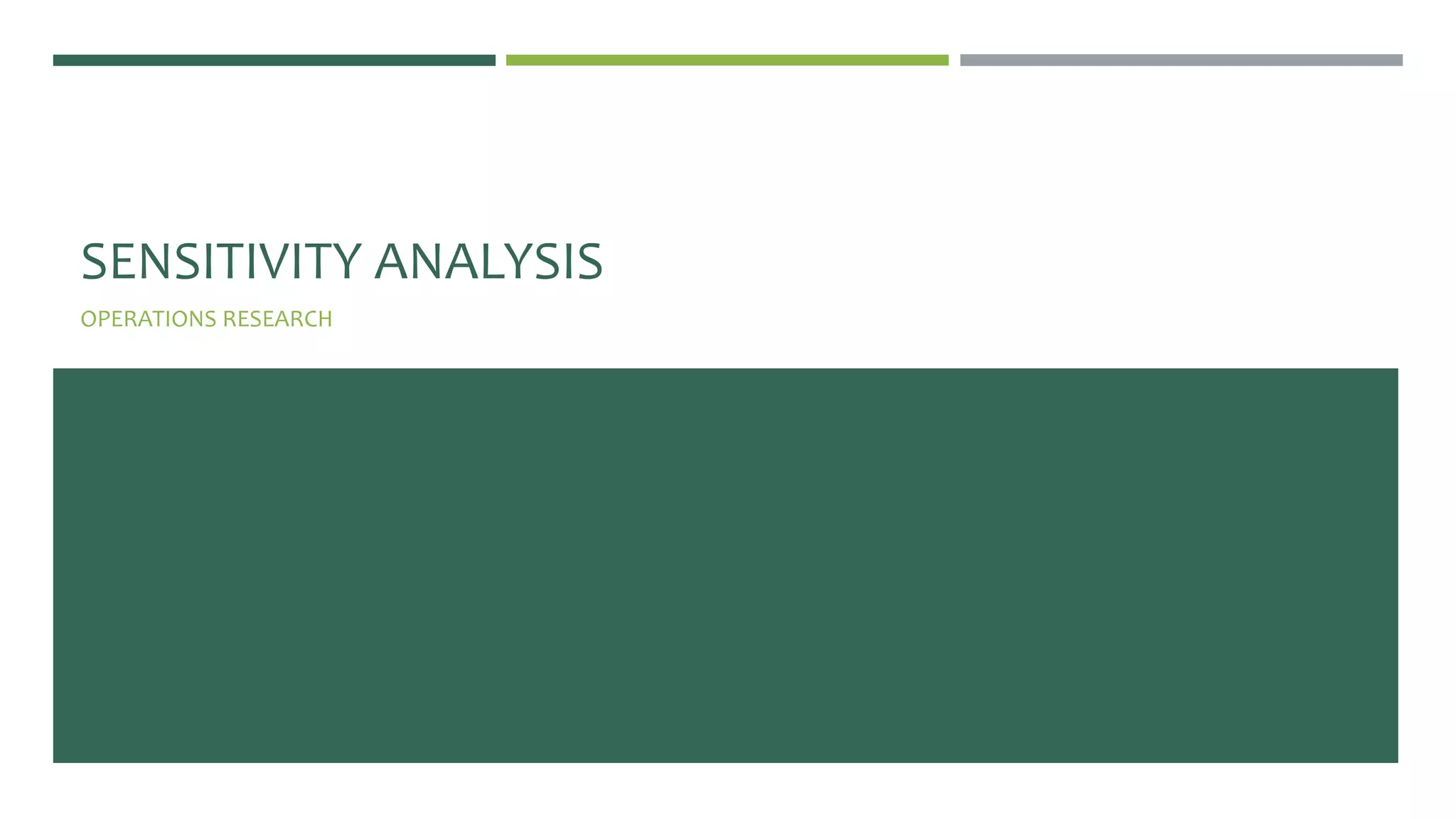 Operations Research - Sensitivity Analysis | PPTX | Business | Business ...