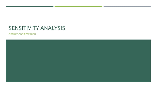Operations Research - Sensitivity Analysis | PPTX | Business | Business ...