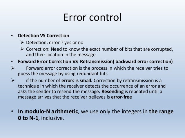 Error Detection and correction concepts in Data communication and net…