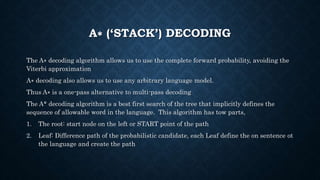 Speech Recognition: Advanced Topics | PPTX