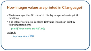 Input and Output In C Language | PPTX
