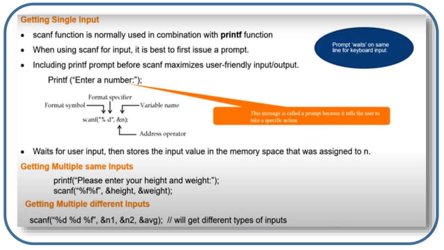 Input and Output In C Language | PPTX | Programming Languages | Computing