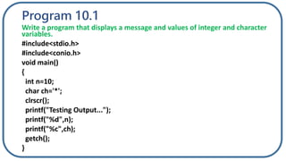 Input and Output In C Language | PPTX | Programming Languages | Computing